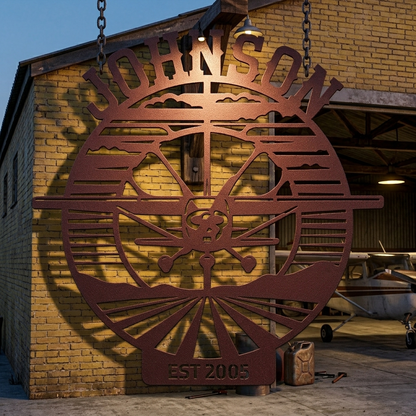 Johnson Airplane Metal Sign