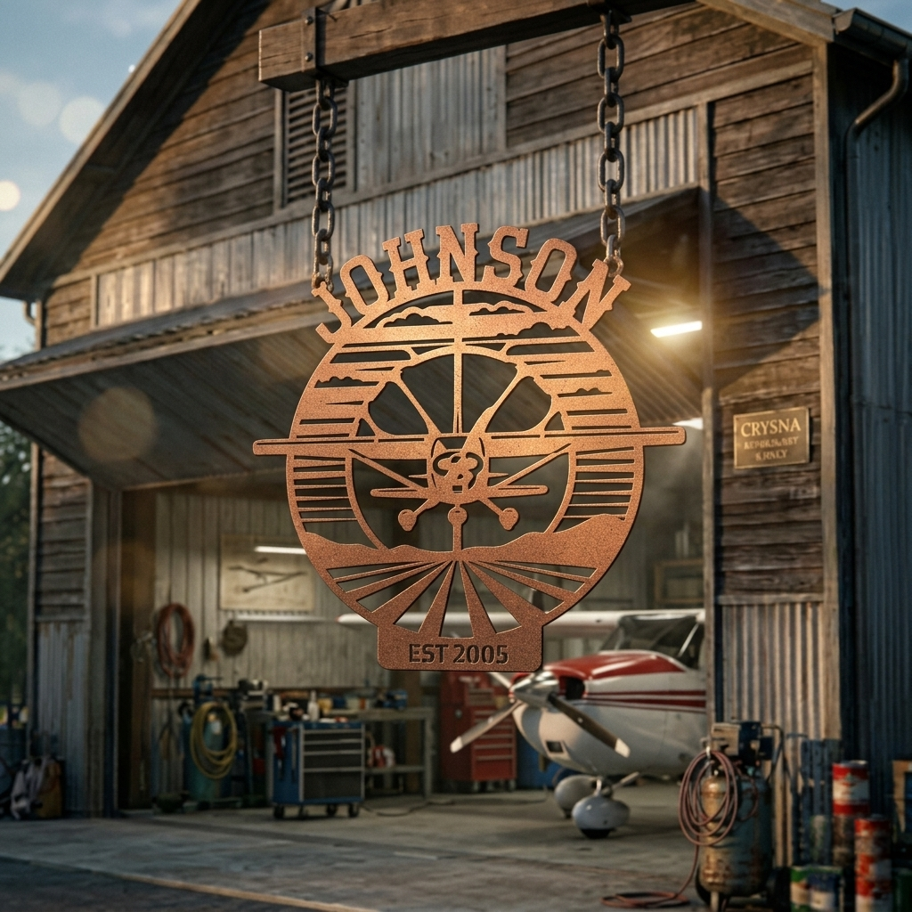 Johnson Airplane Metal Sign