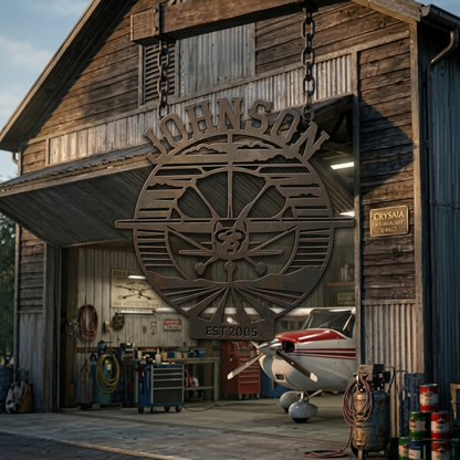 Johnson Airplane Metal Sign