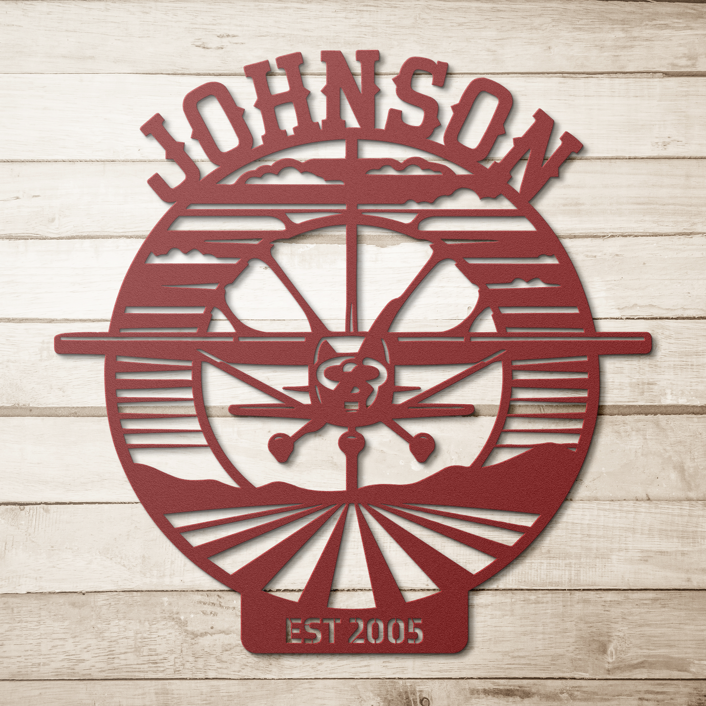 Johnson Airplane Metal Sign