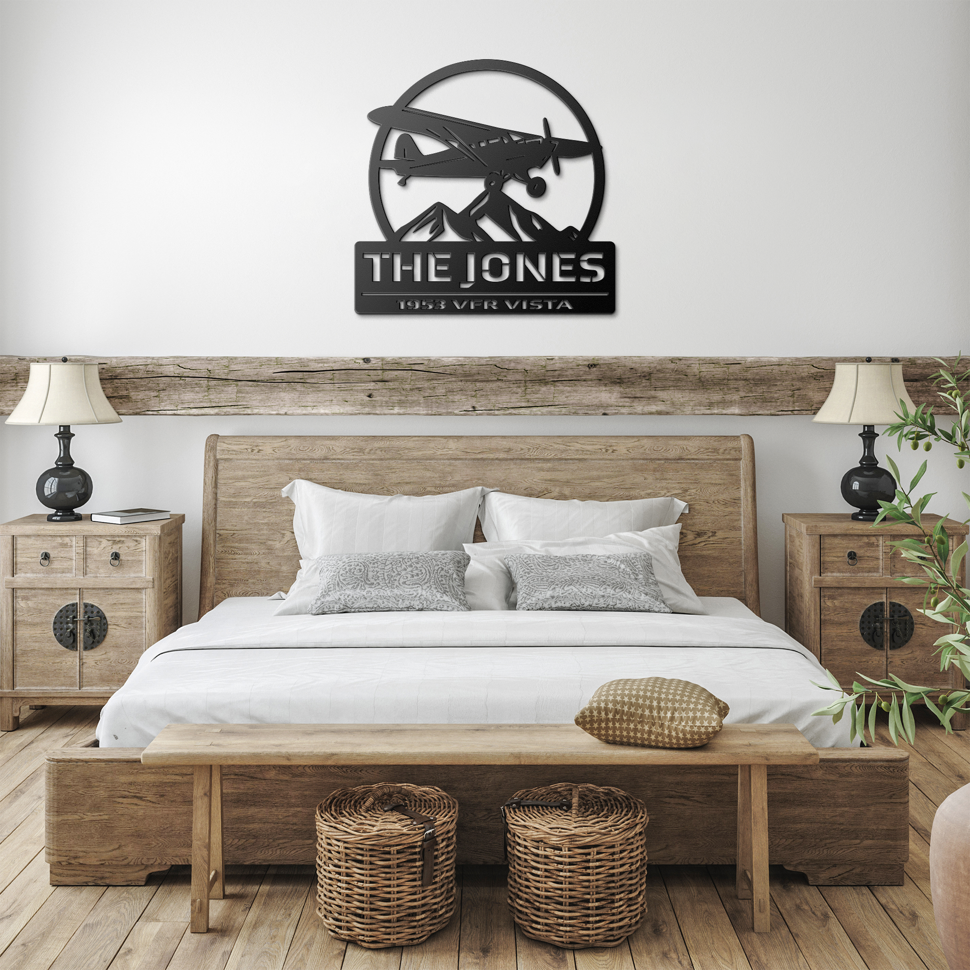 Mockup preview of personalized Super Cub hangar sign