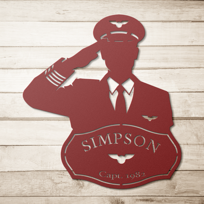 Pilot since metal sign