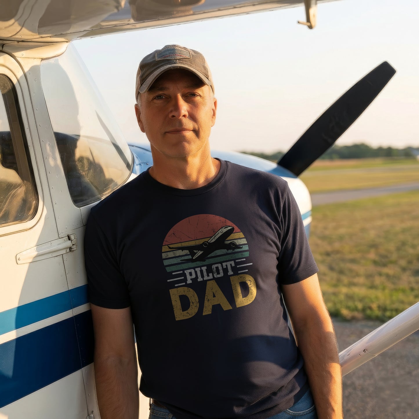 Pilot dad sunset retor