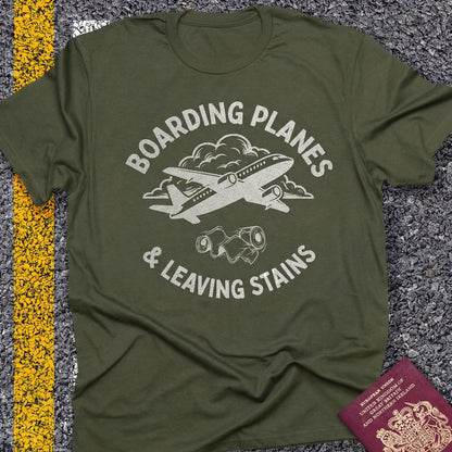 Boarding planes & leaving stains