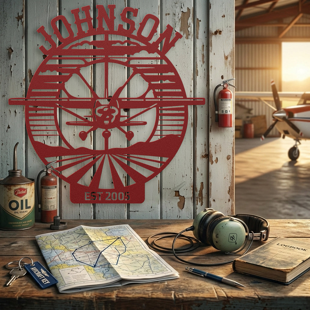 Johnson Airplane Metal Sign