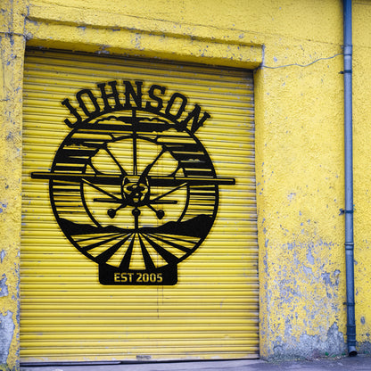 Johnson Airplane Metal Sign