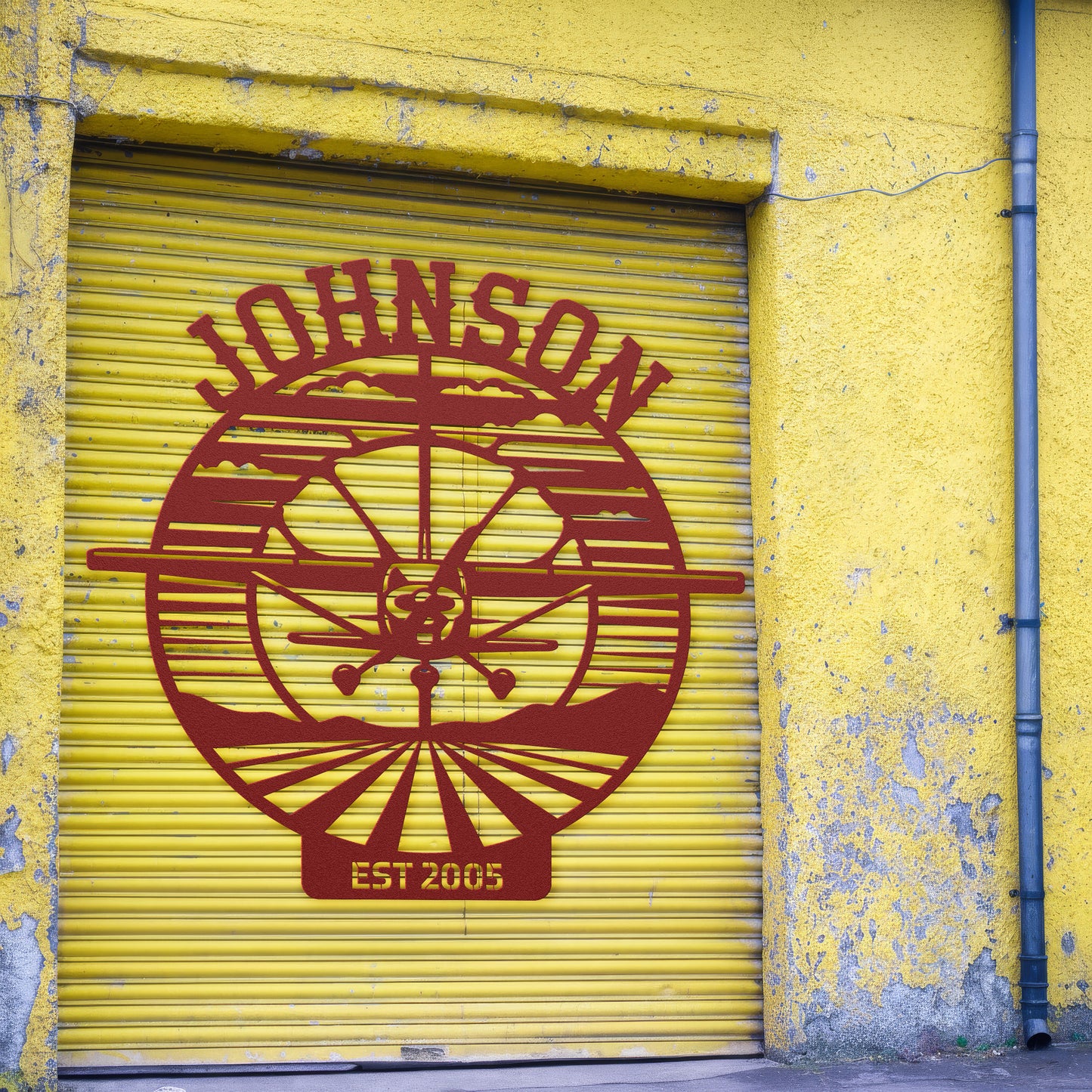 Johnson Airplane Metal Sign